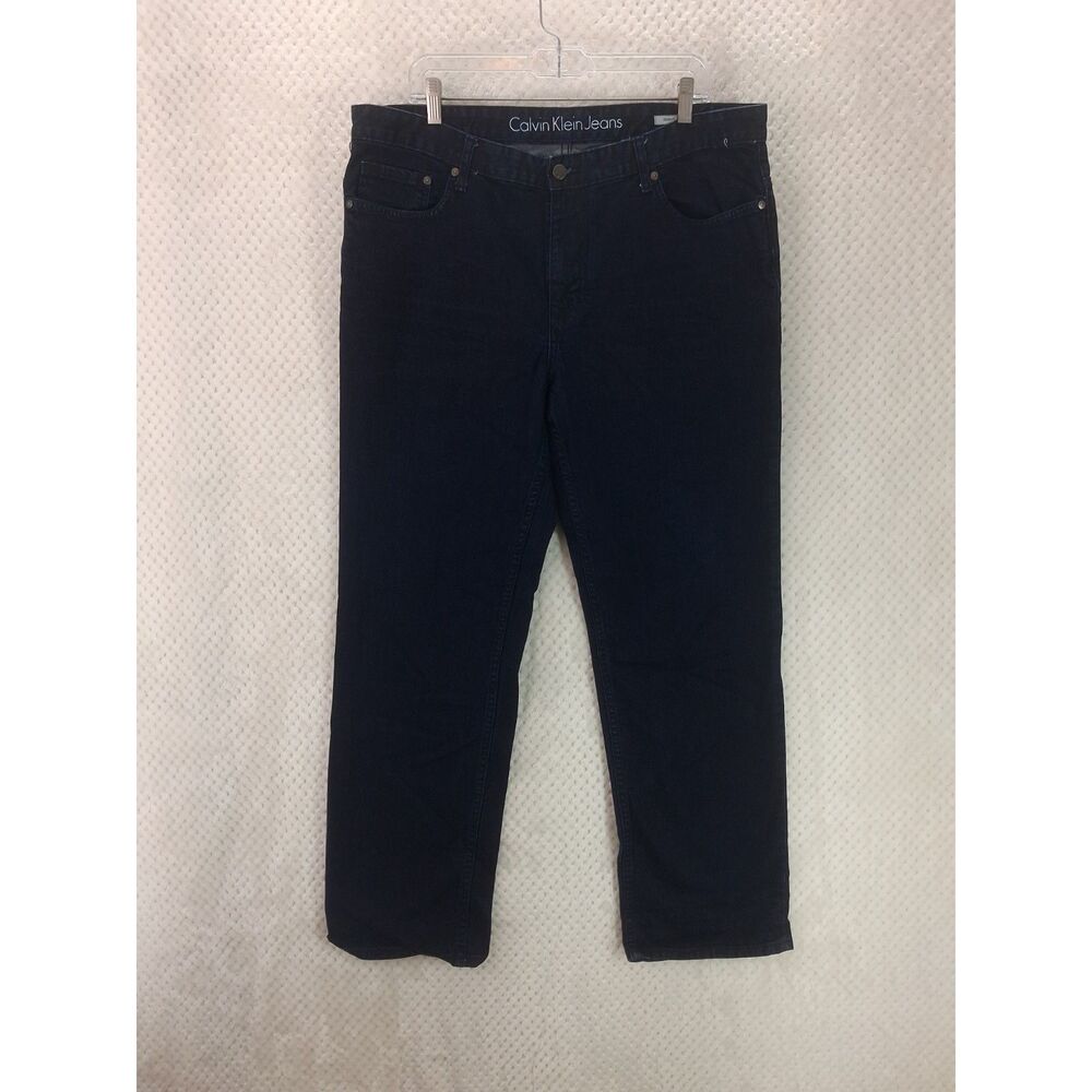 Calvin Klein Jeans Men's 38 Dark Indigo Straight Jeans